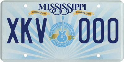 MS license plate XKV000