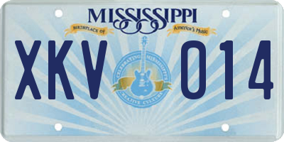 MS license plate XKV014