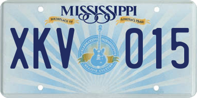 MS license plate XKV015