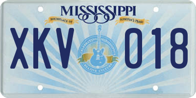 MS license plate XKV018