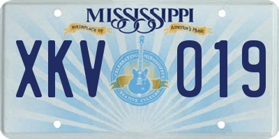 MS license plate XKV019