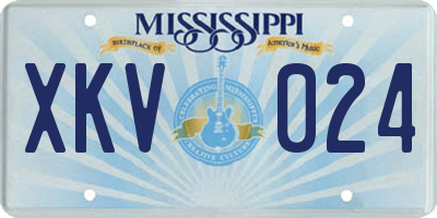 MS license plate XKV024