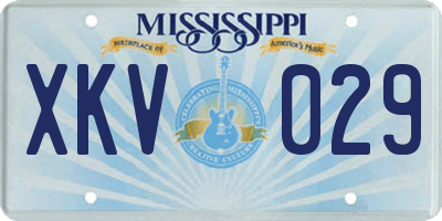 MS license plate XKV029