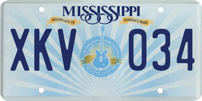 MS license plate XKV034