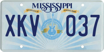 MS license plate XKV037