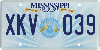 MS license plate XKV039