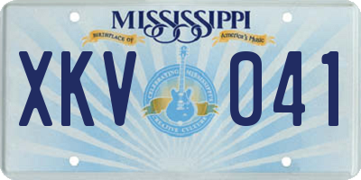 MS license plate XKV041