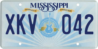 MS license plate XKV042