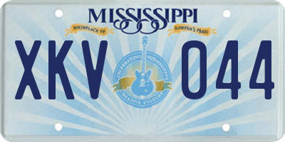 MS license plate XKV044