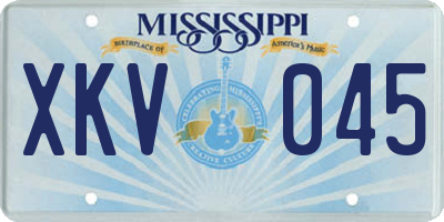 MS license plate XKV045