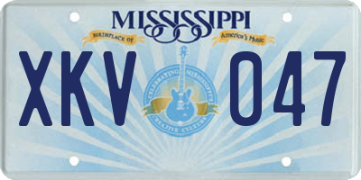 MS license plate XKV047