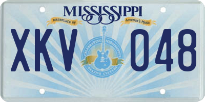 MS license plate XKV048