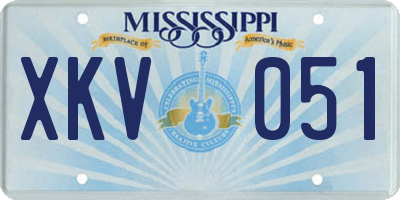 MS license plate XKV051