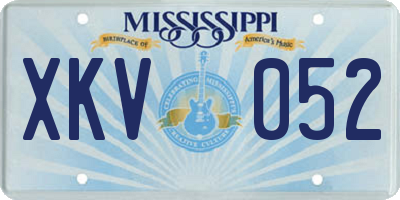 MS license plate XKV052