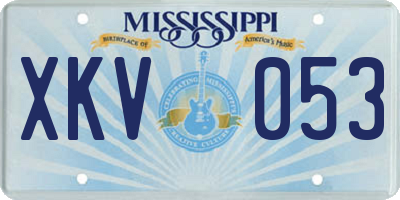 MS license plate XKV053