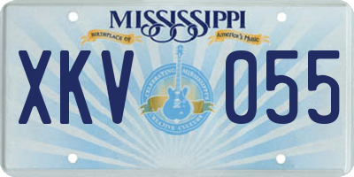 MS license plate XKV055