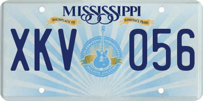 MS license plate XKV056