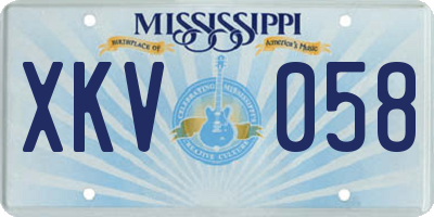 MS license plate XKV058