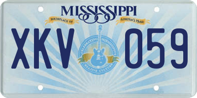 MS license plate XKV059