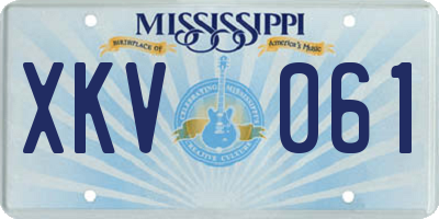 MS license plate XKV061