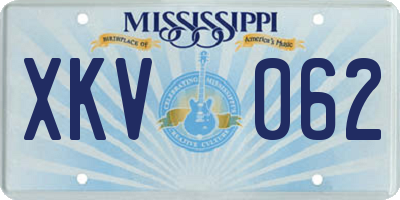 MS license plate XKV062