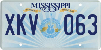 MS license plate XKV063