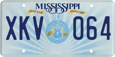 MS license plate XKV064