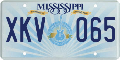 MS license plate XKV065