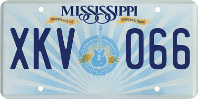 MS license plate XKV066