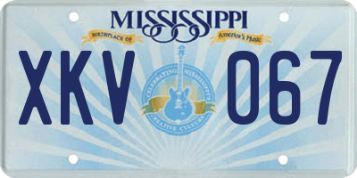 MS license plate XKV067