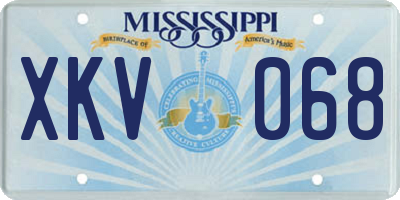 MS license plate XKV068
