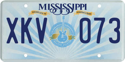 MS license plate XKV073