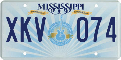 MS license plate XKV074