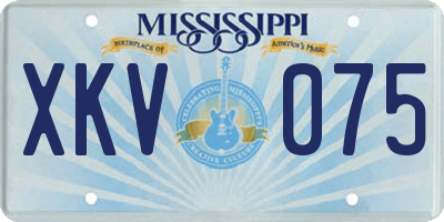 MS license plate XKV075