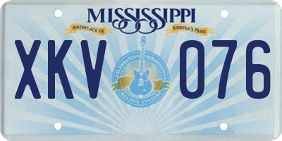 MS license plate XKV076