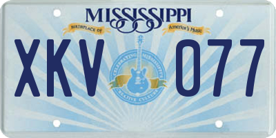 MS license plate XKV077