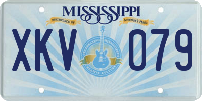 MS license plate XKV079