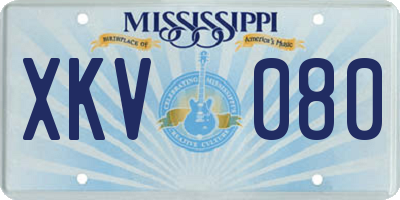 MS license plate XKV080