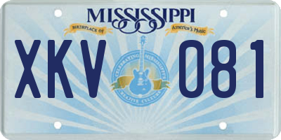 MS license plate XKV081