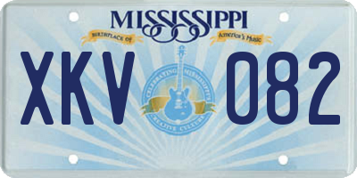 MS license plate XKV082