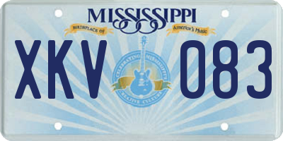 MS license plate XKV083