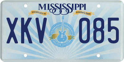 MS license plate XKV085