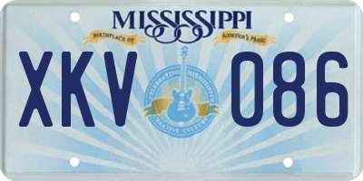 MS license plate XKV086