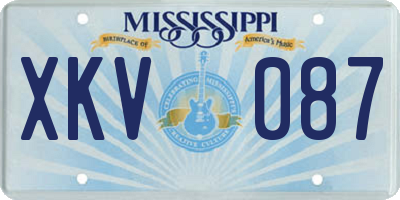 MS license plate XKV087