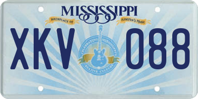 MS license plate XKV088