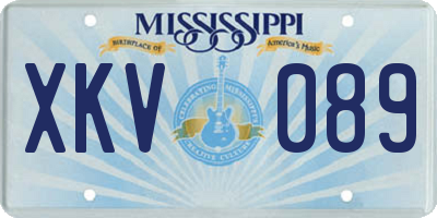 MS license plate XKV089