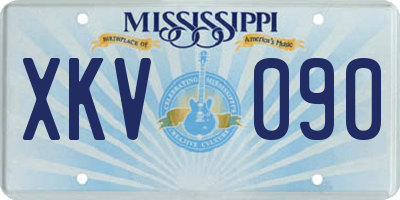 MS license plate XKV090