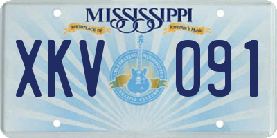 MS license plate XKV091