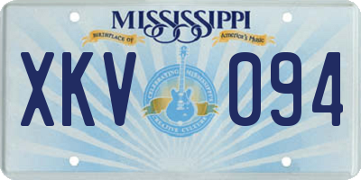 MS license plate XKV094