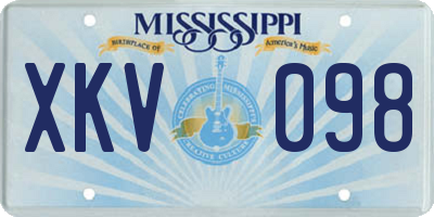 MS license plate XKV098